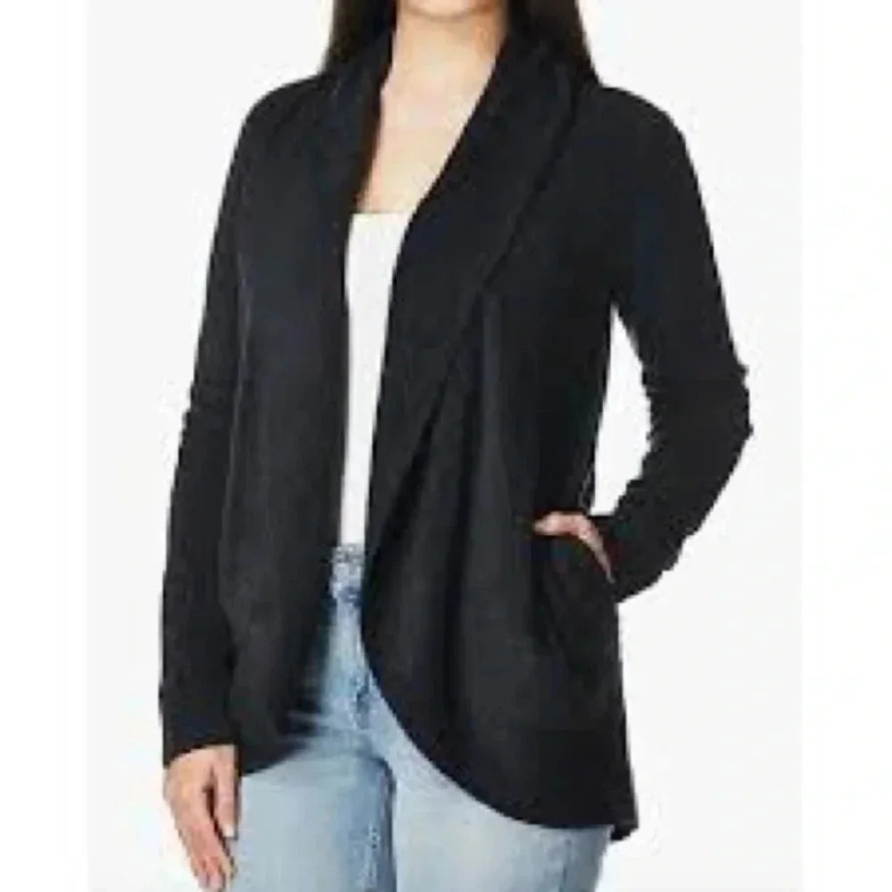 Barefoot Dreams Cozy Chic Longline Women’s Cardigan Sweater Dark Blue Size M
